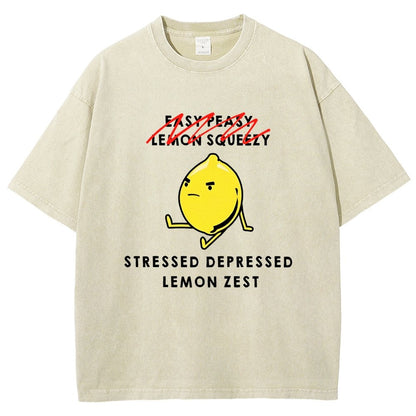 Stressed Depressed Lemon Zest Vintage Distressed T-shirt
