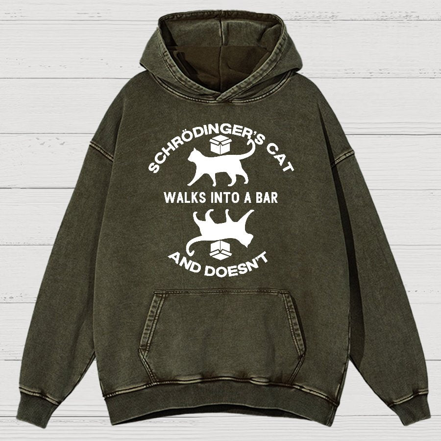 Schrödinger's Cat Vintage Distressed Hoodie