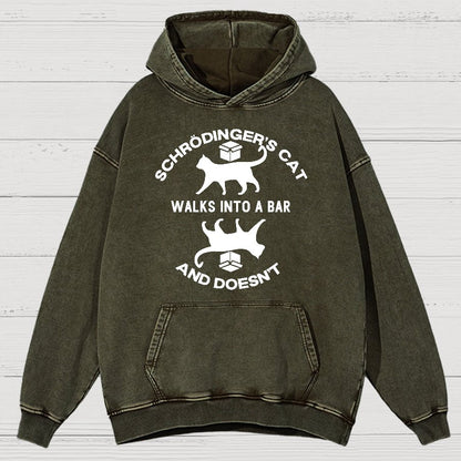 Schrödinger's Cat Vintage Distressed Hoodie