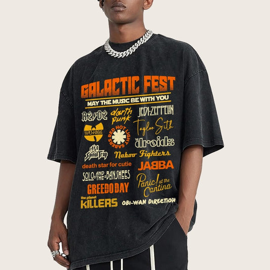 Galactic Fest Vintage Distressed T-shirt