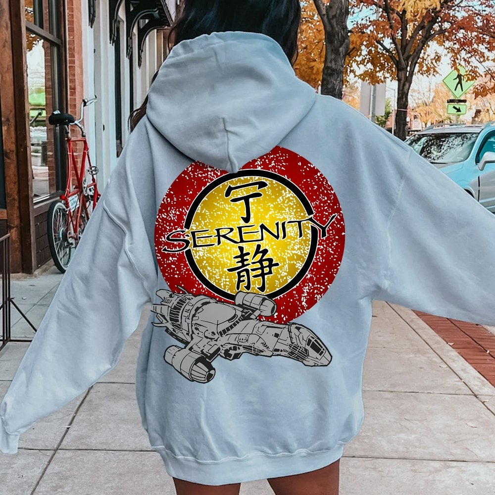 Firefly Mysterious Spacecraft Printed Back Cotton Hoodie