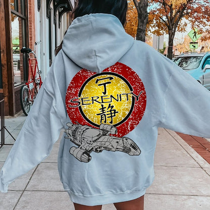 Firefly Mysterious Spacecraft Printed Back Cotton Hoodie