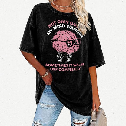 My Mind Wanders Vintage Distressed T-shirt
