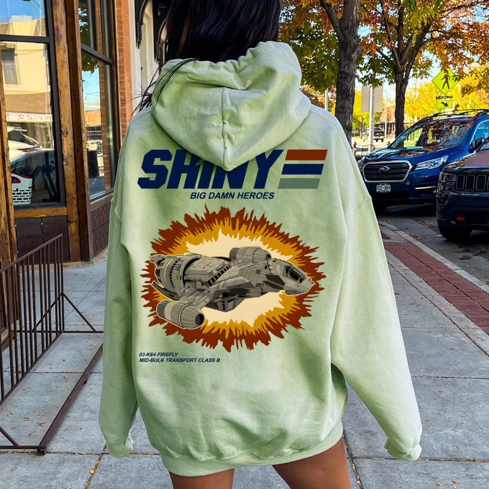 Shiny Heroes Printed Back Cotton Hoodie