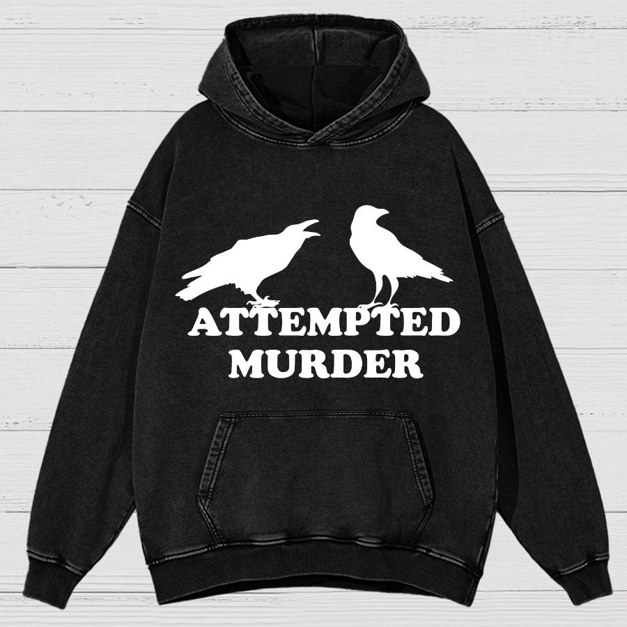 Attempted Murder Vintage Distressed Hoodie