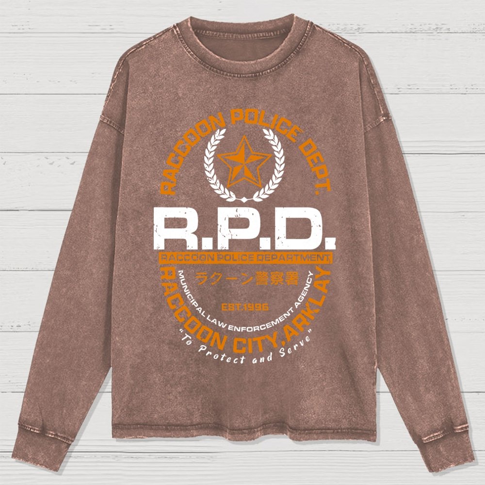 City Police Washed Long Sleeve Tee