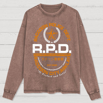 City Police Washed Long Sleeve Tee