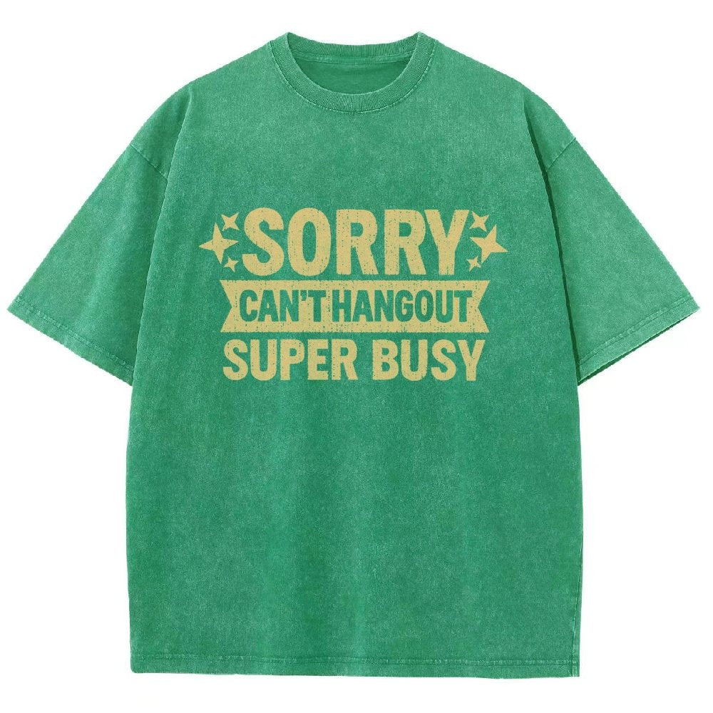 Sorry — Can’T Hang Out — Super Busy Vintage Distressed T-shirt