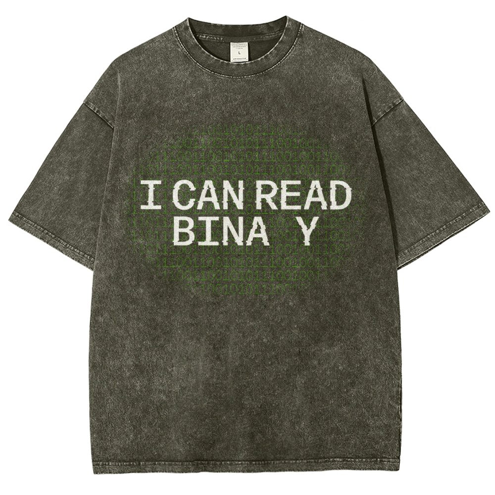 I Can Read Binary Vintage Distressed T-shirt