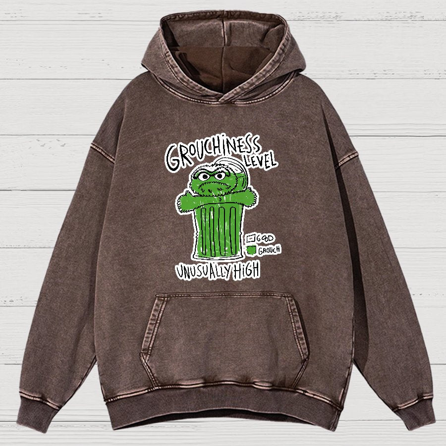 Grouchiness Level Vintage Distressed Hoodie