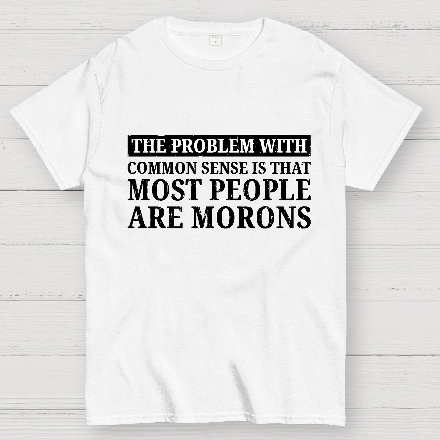 The Problem With Common Sense Patch Geek T-Shirt