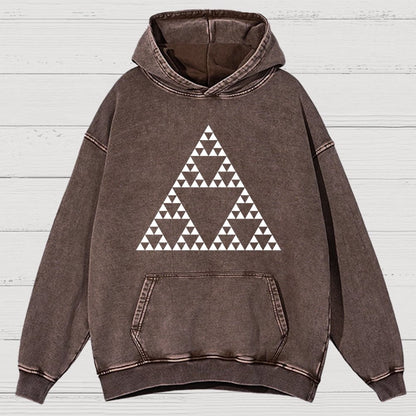 Sierpinski Triangle Fractal Vintage Distressed Hoodie