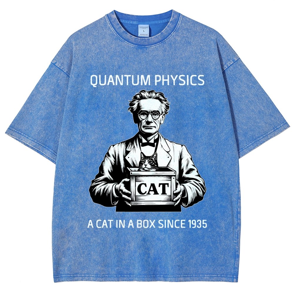 Schrödinger's Cat Quantum Vintage Distressed T-shirt