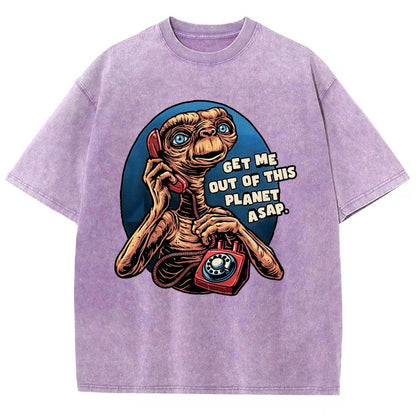Phone Call to space Vintage Distressed T-shirt