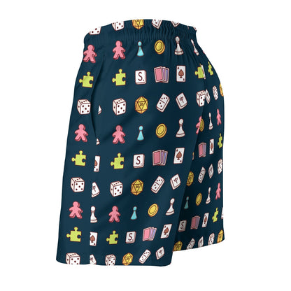 Board Game Beige Blue Geek Shorts