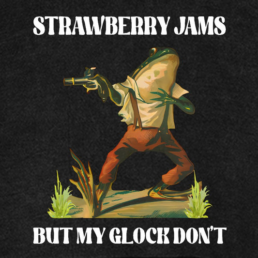 Strawberry Jams But My Glock Don't Vintage Distressed Hoodie