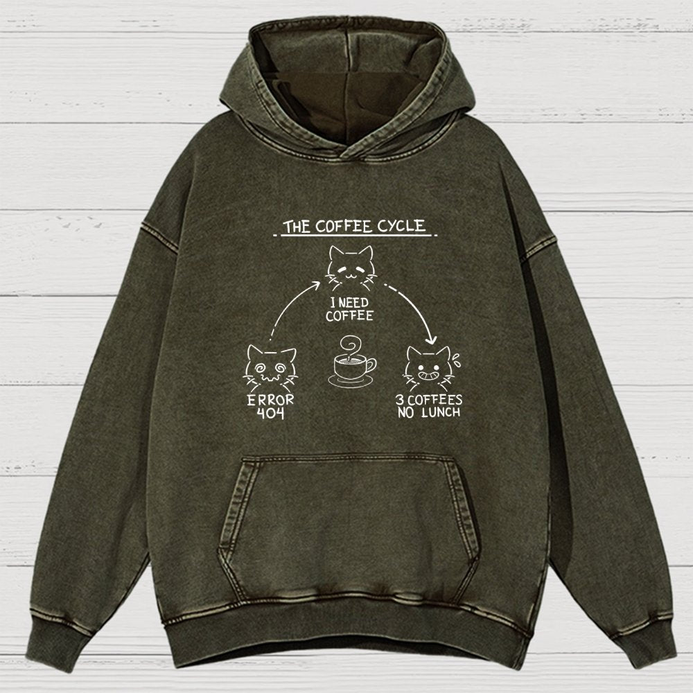 The Coffee Cycle Vintage Distressed Hoodie