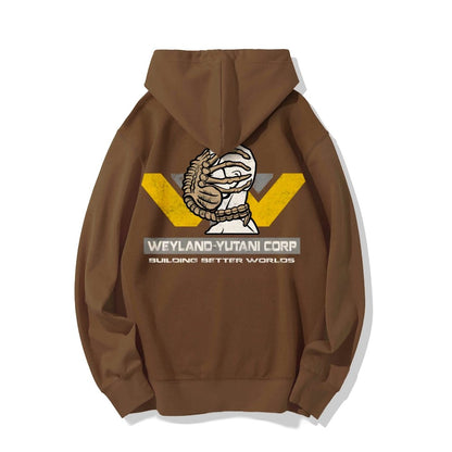 Mysterious Creatures Building Better Worlds Printed Back Unisex Cotton Hoodie