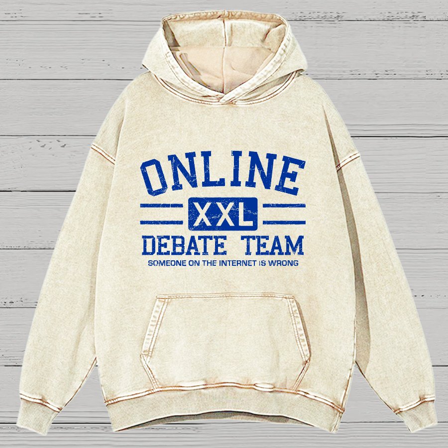 Online Debate Team Vintage Distressed Hoodie