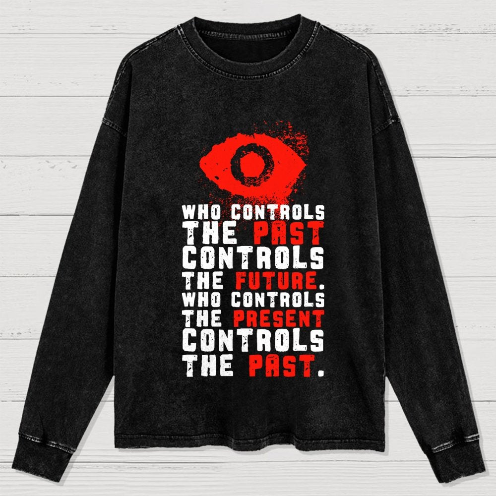 Damen Make Orwell Fiction Again Washed Long Sleeve Tee