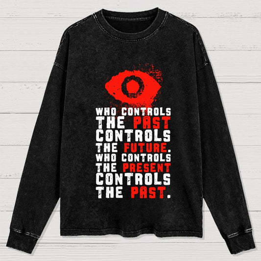 Damen Make Orwell Fiction Again Washed Long Sleeve Tee