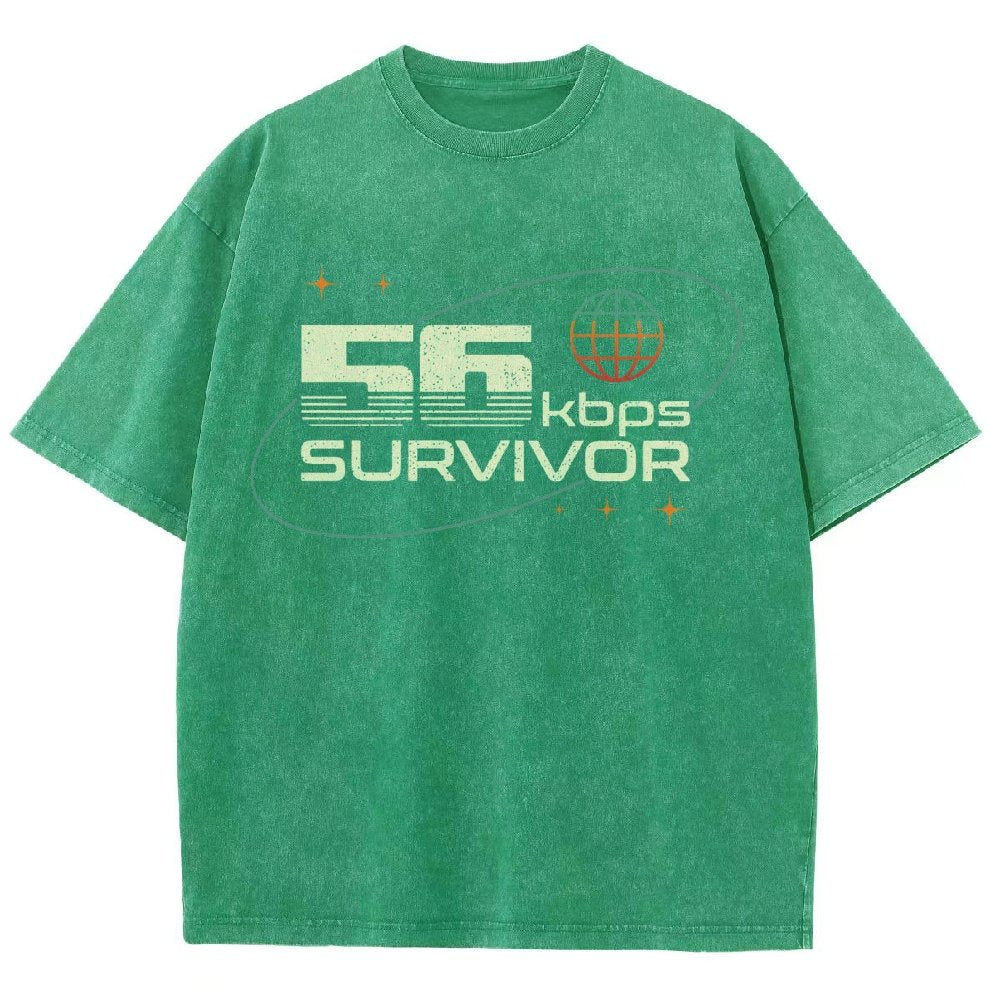 56 Kbps Survivo Buy Now Vintage Distressed T-shirt