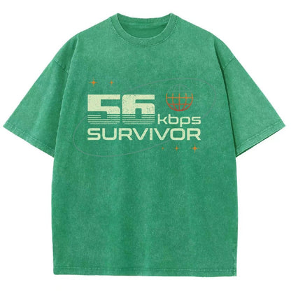 56 Kbps Survivo Buy Now Vintage Distressed T-shirt