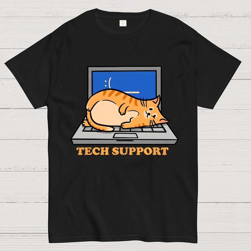Cat Tech Support Geek T-Shirt