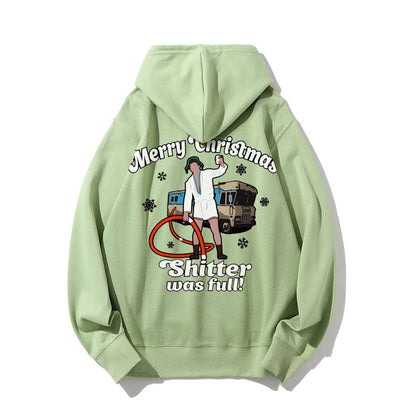 Merry Christmas Shitter Was Full Printed Back Unisex Cotton Hoodie