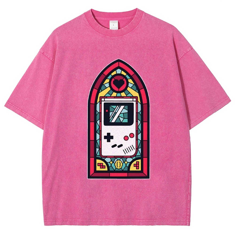 8bit Stained Glass Vintage Distressed T-shirt