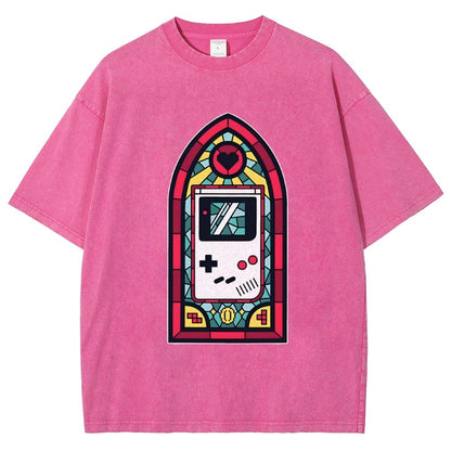 8bit Stained Glass Vintage Distressed T-shirt