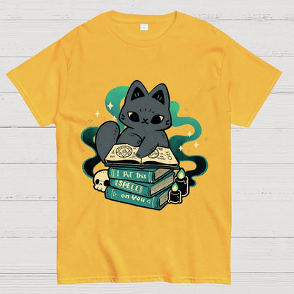 Magical Cat with Spellbook Geek T-Shirt