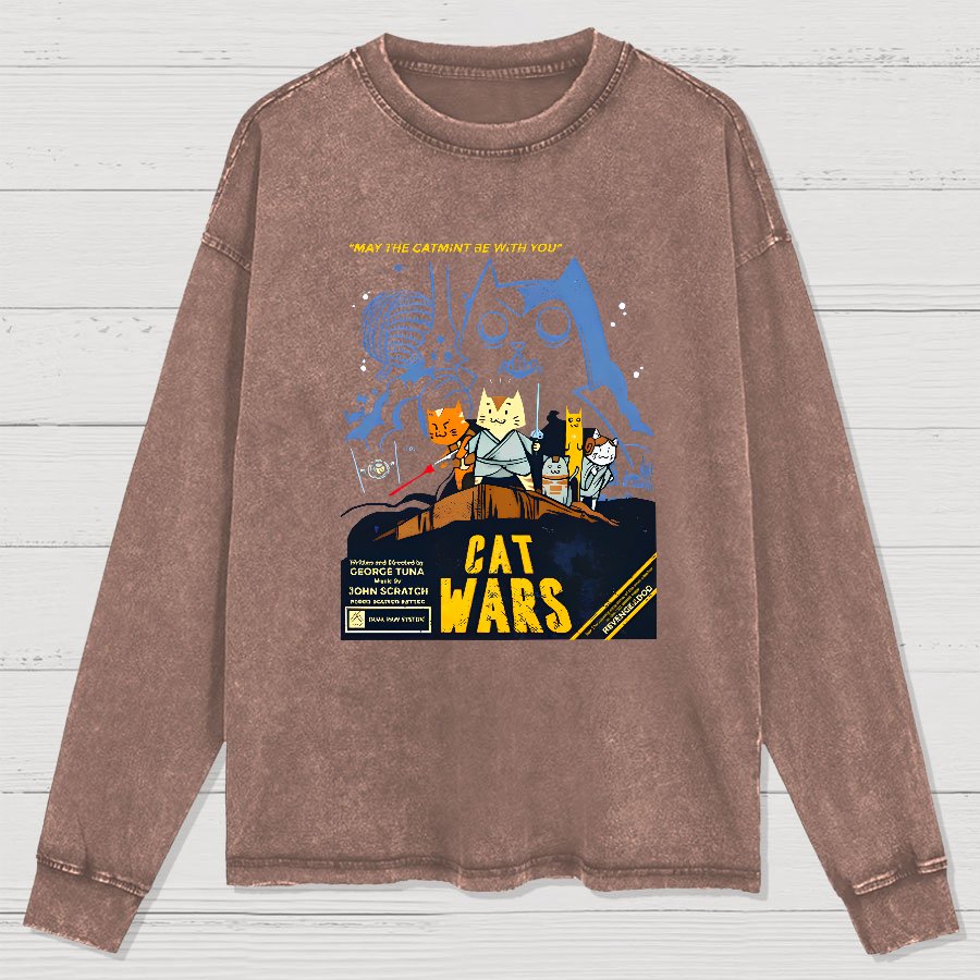 Cat Wars，Revenge of The Dog Washed Long Sleeve Tee