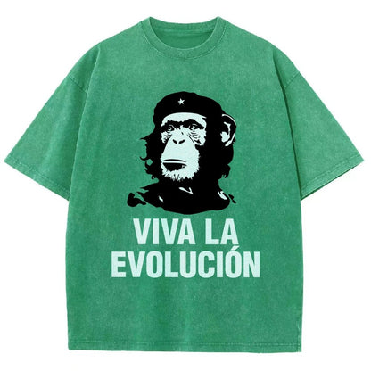 Marxist Evolution Funny Chimpanzee Monkey Rebellious Figure Parody Slogan Vintage Distressed T-shirt