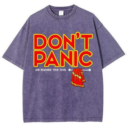 Don't Panic With Towel Vintage Distressed T-shirt