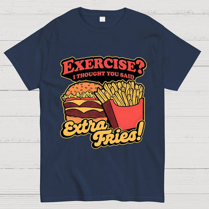 Burger Fries Exercise Geek T-Shirt