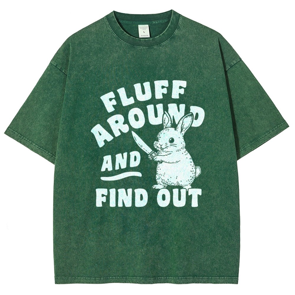 Fluff Around And Find Out Rabbit Vintage Distressed T-shirt