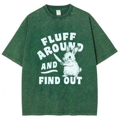 Fluff Around And Find Out Rabbit Vintage Distressed T-shirt