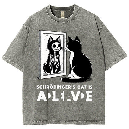 Schrödinger's Cat Alive Dead Vintage Distressed T-shirt