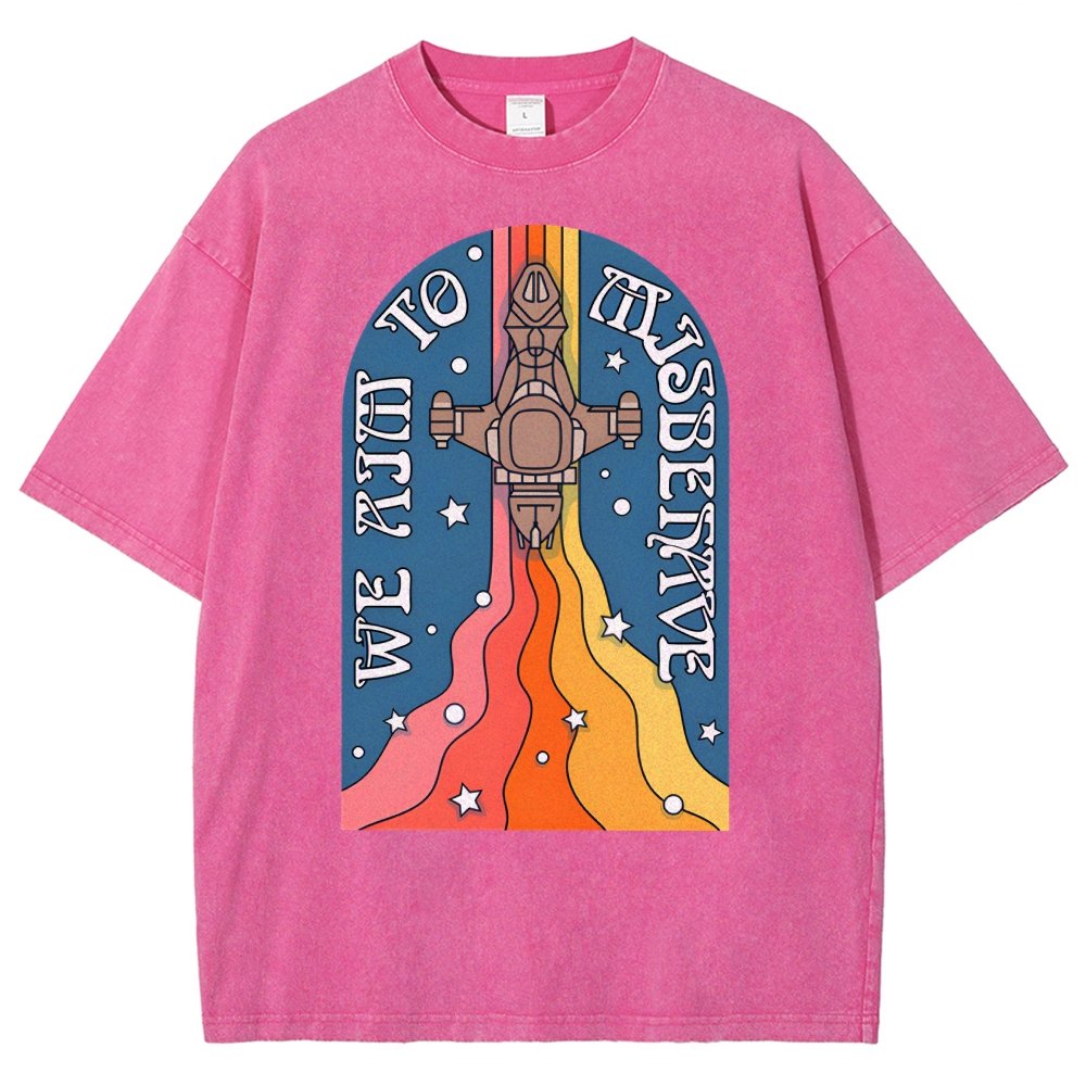 Psychedelic Aim to Misbehave Vintage Distressed T-shirt