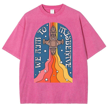 Psychedelic Aim to Misbehave Vintage Distressed T-shirt