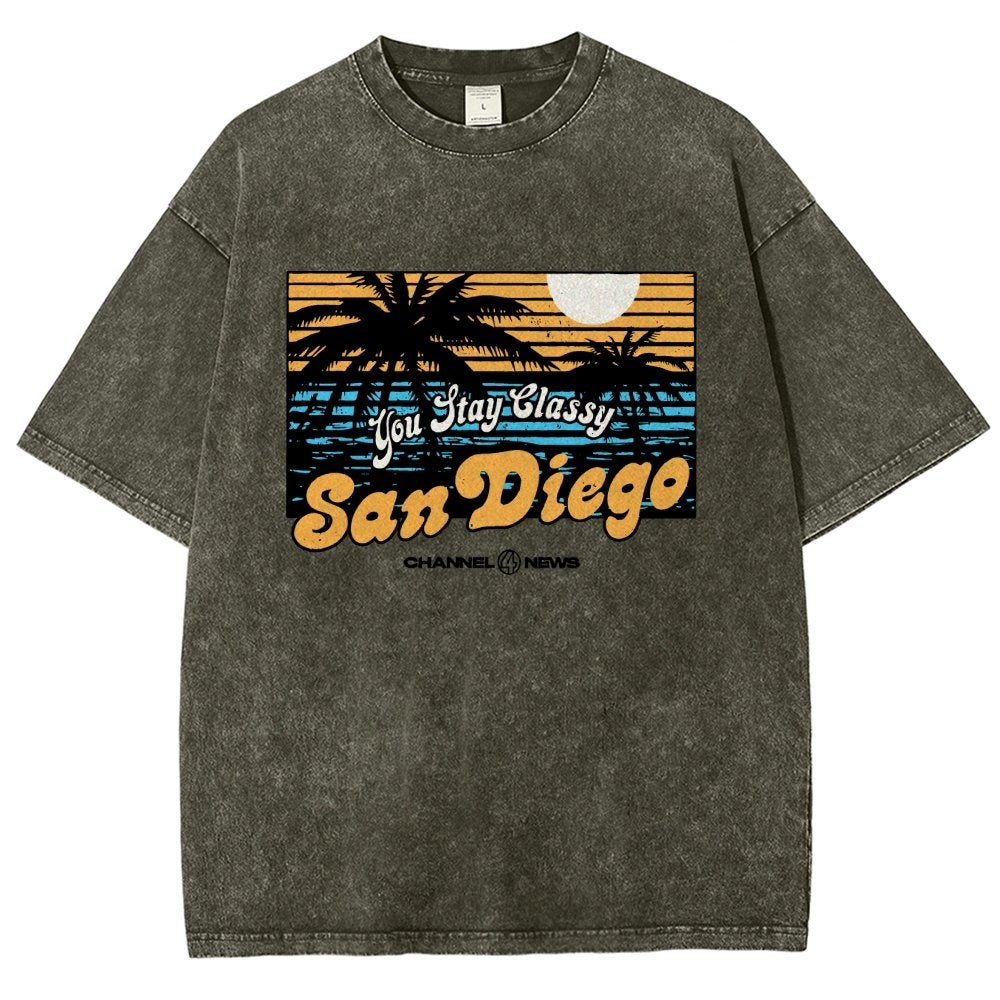 You Stay Classy San Diego Vintage Distressed T-shirt
