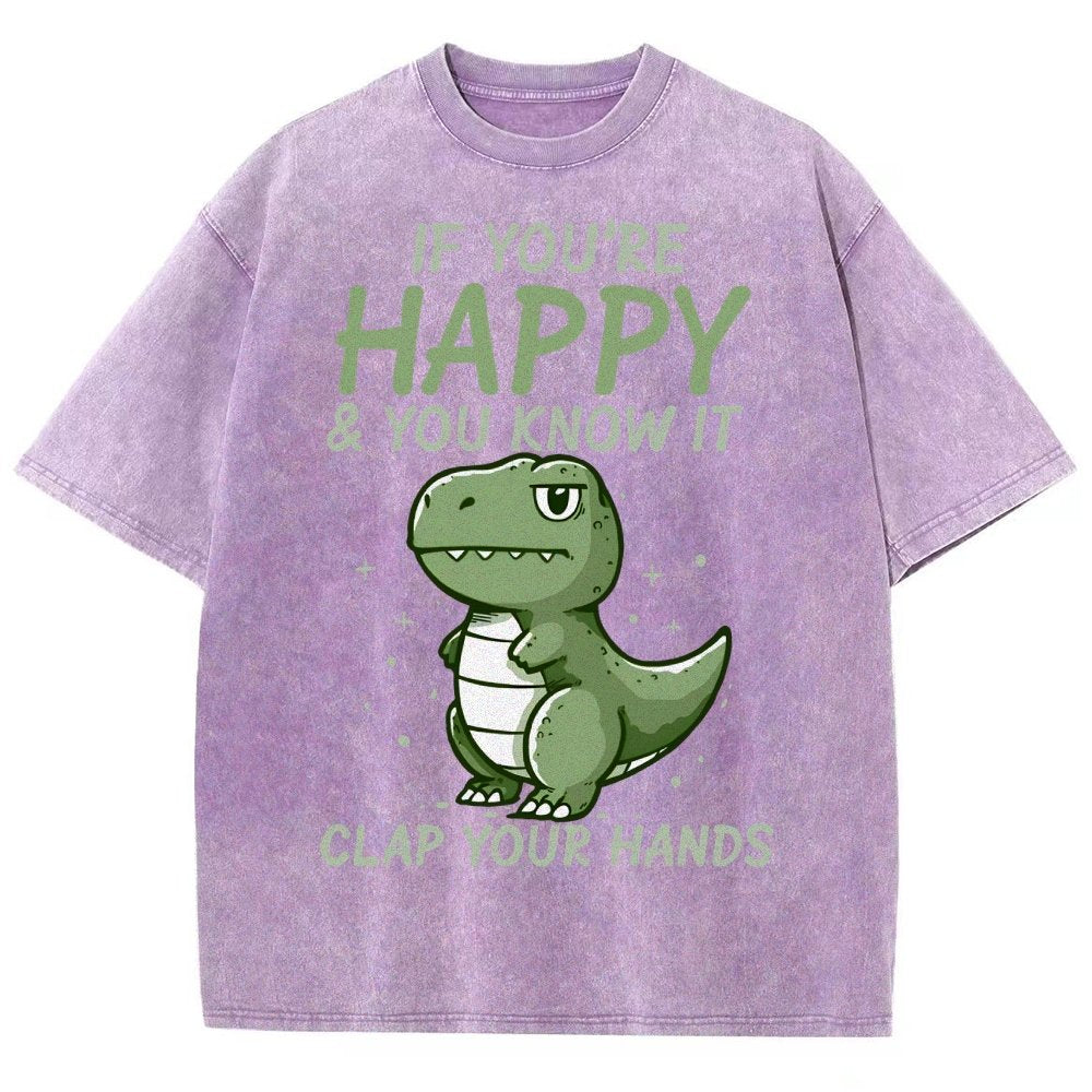 If you are happy clap your... Vintage Distressed T-shirt