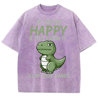 If you are happy clap your... Vintage Distressed T-shirt