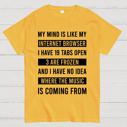 Funny My Mind Is Like My Internet Browser - I Have 19 Tabs Open Geek T-Shirt