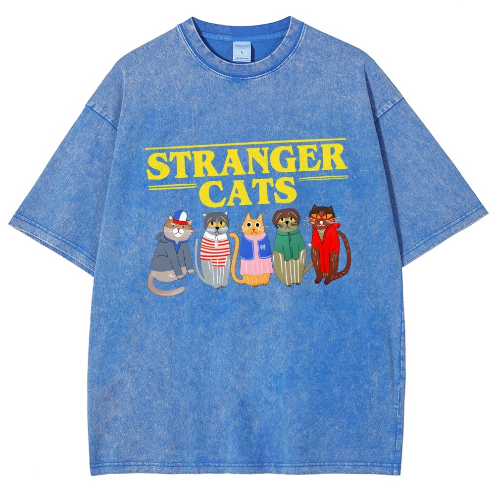 Stranger Cats Vintage Distressed T-shirt