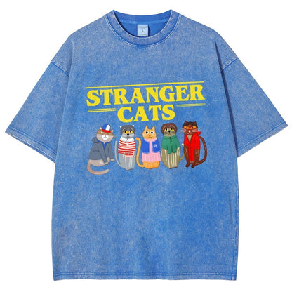 Stranger Cats Vintage Distressed T-shirt