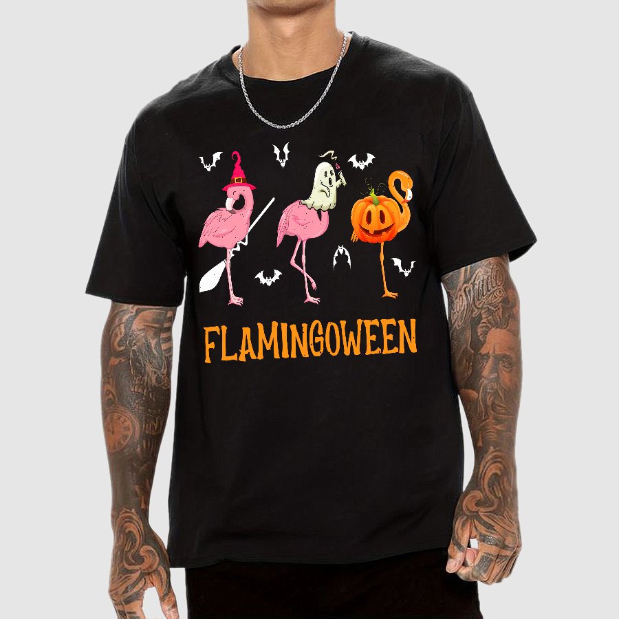 Halloween Flamingo Geek T-Shirt