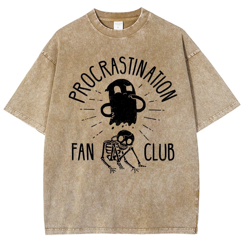 Procrastination Fan Club Vintage Distressed T-shirt
