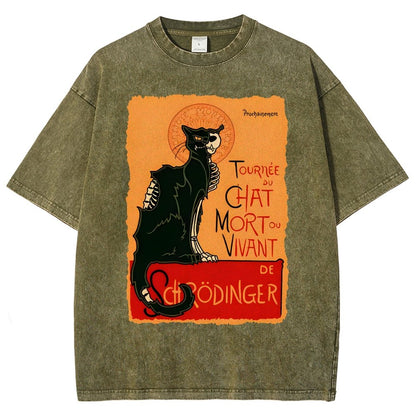 Le chat noir de Schrödinger Vintage Distressed T-shirt